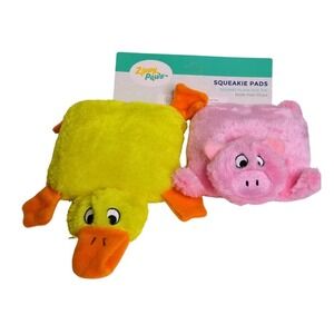 ZippyPaws Skinny Peltz No Stuffing Squeaky Plush Dog Toy Set Duck and Pig 2-Pack